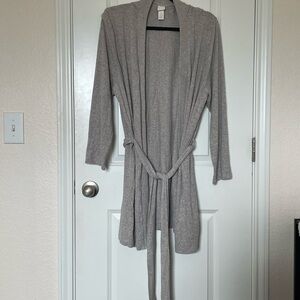 Gray Belted Cardigan